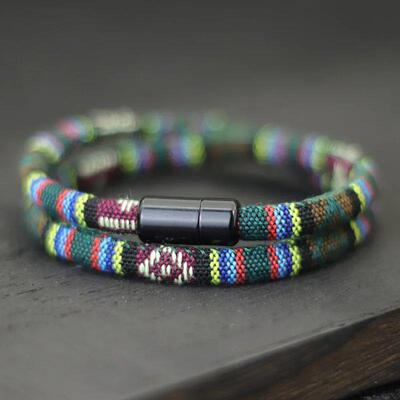 New In Men Bohemia Pulseira Corda Atrair Magentic Braclet Ad