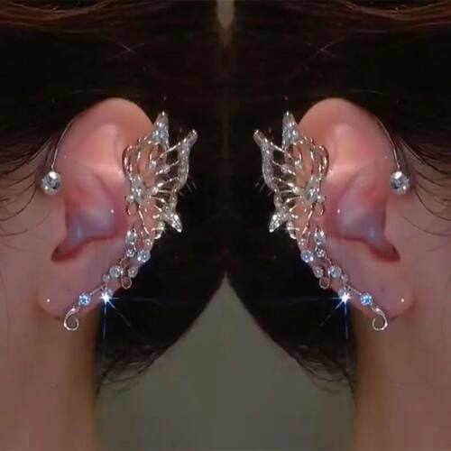 Korean Elf Butterfly Ear Cuff Without Piercing Clip Earrings