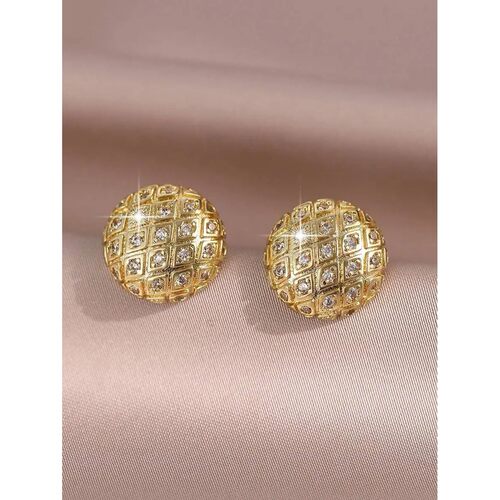 Exquisite Geometric Cubic Zirconia Stud Earrings For Women D