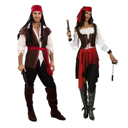 Captain Jack Sparrow Costume Adult Men Women Pirate Pirates