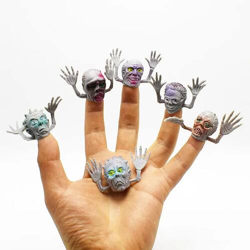 5/10Pcs Monster Finger Puppets Mini Ghost Head Zombie Story