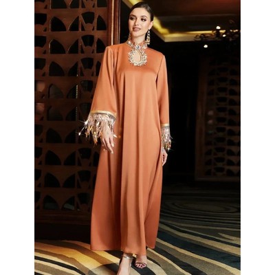Party Dress for Woman  Hollow Out Collar Tassels Vestidos Lo
