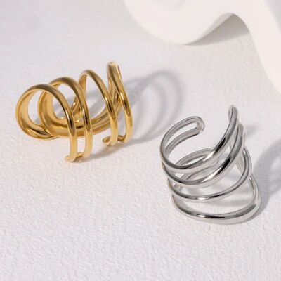 Sainless Seel Fashion Waerproof Open Ring Vinage Geomeric Ir