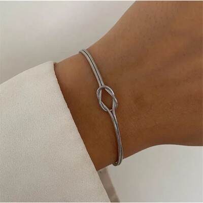 Love Kno Couple Braceles 14K Real Gold Plaed Sainless Seel B