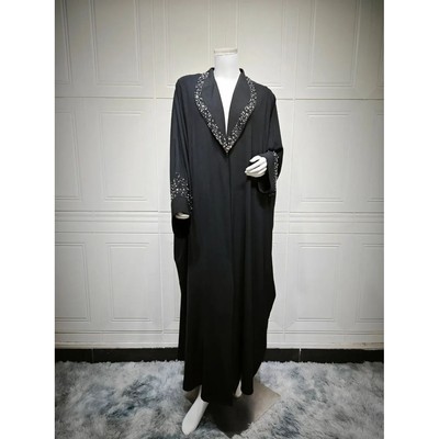Women Dress Lapel Cardigan Diamond  Outwear Long Robe Party