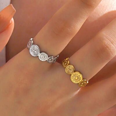 nd Geomeric Sainless Seel Open Rings for Women Men Gold Colo