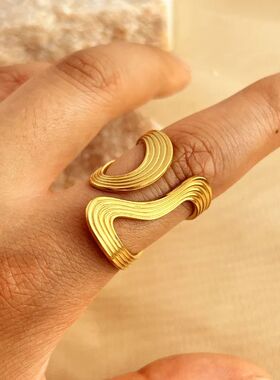 Sainless Seel Vinage Meal Ring Sylish Creaive Minimalis Meal