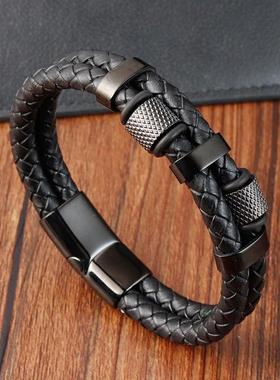 Charm Braid Rope Bracelet For Men Stainless Steel Magnetic B