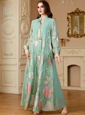 Embroidery  for Women  Mubarak Djellaba Marocain Jalabiya Sa