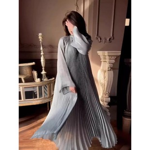 Dubai Women Dresses Pleated Belted Party Long Dress Morocco