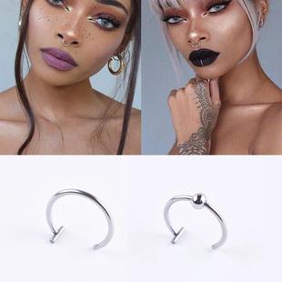 Fake Lip Ring Nose Ring C Clip Lip Piercing Gothic Nose Hoop