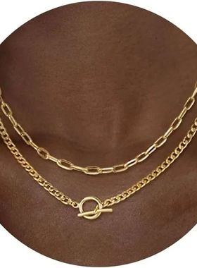 Gold Layered Necklace for Women K Gold Plated Necklace Women