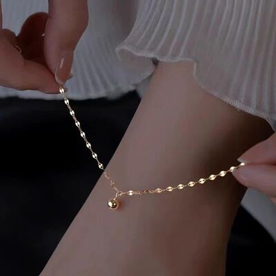 Minimalism Silver Color Beads Ankle for Women Summer Beach S