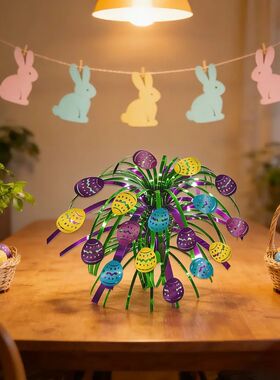 Colorful Easer Egg Bouque Glier Egg Tinsel Table Decor for H