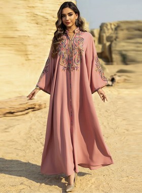 clohing women's elegan Dubai syle embroidered dress long eve