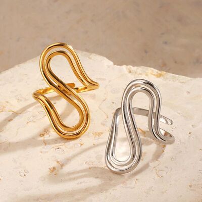 Sainless Seel S Open Rings for Women Exaggeraed Double-Layer