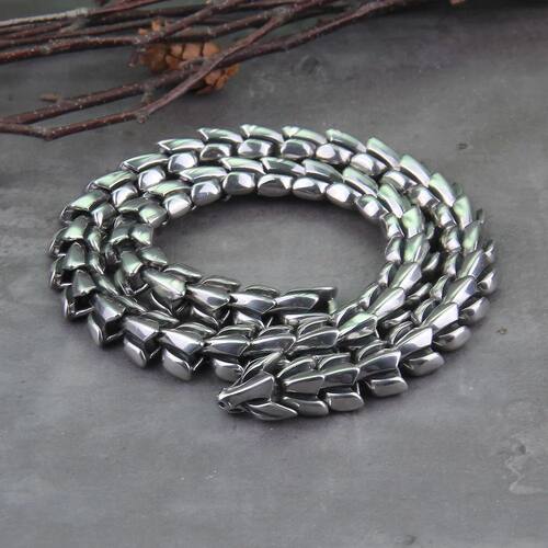 Viking Ouroboros vintage punk Necklace for men never fade st