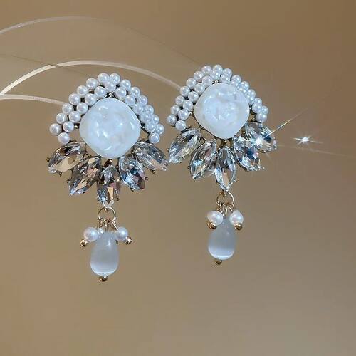 New Korean Diamond Pearl Ear Stud Elegant Fashion All-match