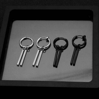 Hip hop punk earrings with neutral style ins ear clips