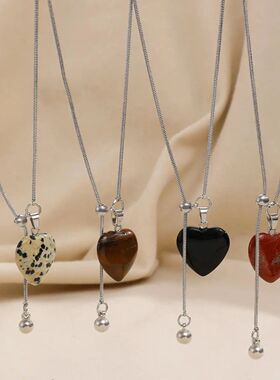 Vinage Hear-Shaped Sone Pendan Necklace for Women Fashion Ad