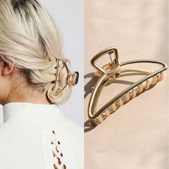 Women Geometric Hair Claw Girls Clamps Gold Color Metal Hair