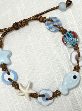 Bohemian Sar Fish Ceramic Woven Braceles, Vacaion Syle Fashi