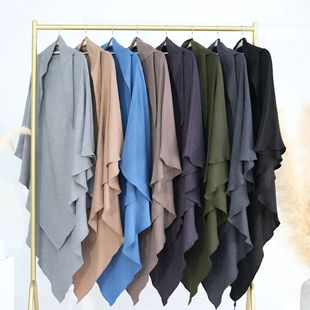 Women Long  Khimar  Dubai s Scarves Turban Solid Color Arab