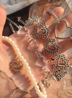 Kpop Heart Chain Choker Necklace For Women collar Goth Neckl