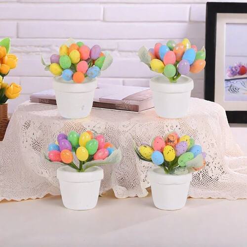 1PC Easer Egg Poed Plan Arificial Colorful Foam Eggs Poed Or