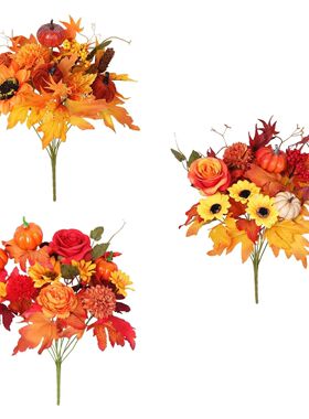 Fall Arificial Flower Bouque Chrismas Harves Fesival Garden