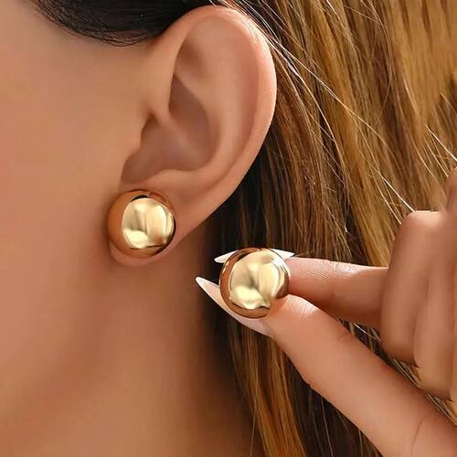 Simpliciy Shiny C-Shaped Round Earrings for Women Ladies New