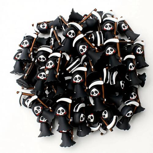 3D Silicone Beads Grim Reaper Halloween Focal Beads DIY Jewe