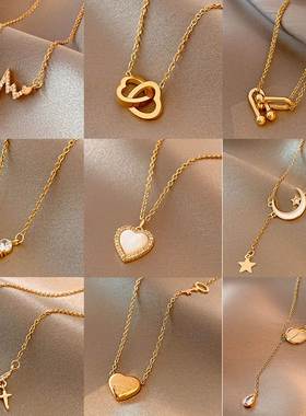 Classic Gold Color Stainless Steel Necklace For Women Jewelr