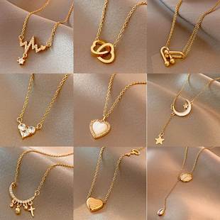 Classic Gold Color Stainless Steel Necklace For Women Jewelr