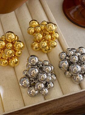 Vinage Geomery Meal Balls Beads Sud Earrings for Women Girls