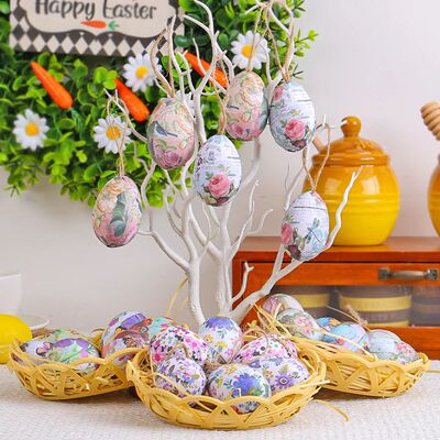 Hanging Decoraion 6pcs Egg Pendan Diy Paining Packaged Easer