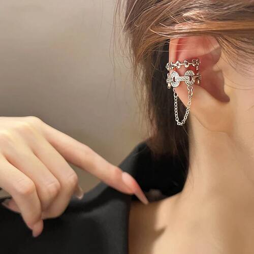 1 Pc New Punk Ear Clip Long Tassel No Piercing Hook Clip Ear