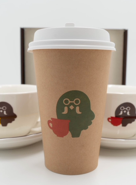 动森周边动物森友会好鸽鸽咖啡纸杯50个（含白色塑料杯盖）