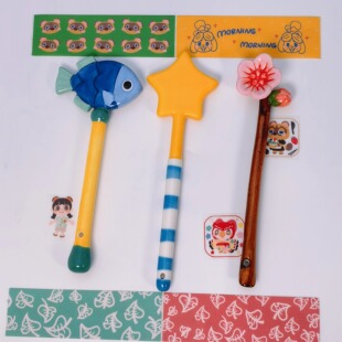 动森周边动物森友会同人原创星星棒樱花棒鱼儿棒咖啡引流棒