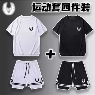 速干运动套装男俄勒冈反光篮球训练衣服学生弹力透气跑步短袖短裤