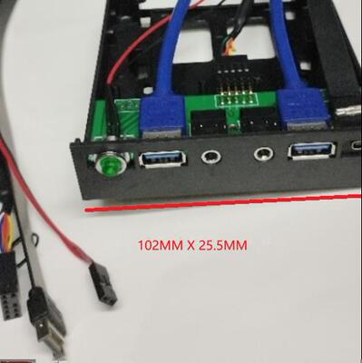 台式机软驱位TYPE E 19/20Pin转USB3.2 3.1 3.0前置面板扩展卡20G