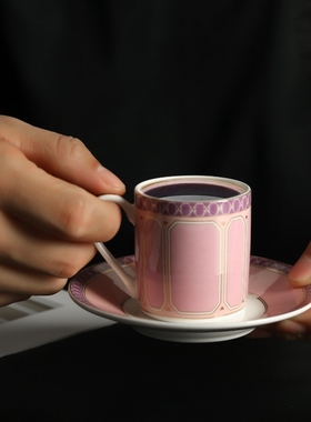 爱莉卡贝叶Erica Beyer   钻石方糖欧式轻奢马卡龙色骨瓷咖啡杯