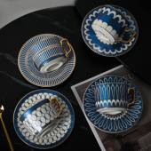 英伦小奢华镀金陶瓷咖啡杯碟套装 爱莉卡贝叶Erica Beyer 礼品