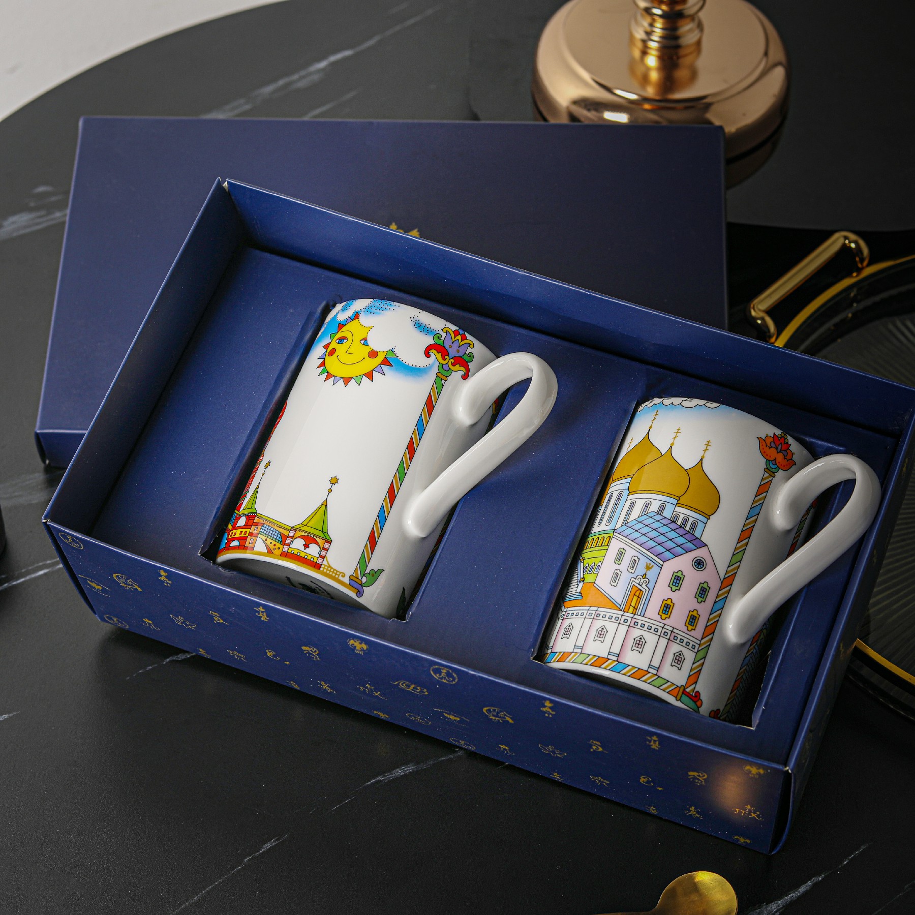 爱莉卡贝叶  俄罗斯皇家 童话城堡系列骨瓷马克杯礼盒套装
