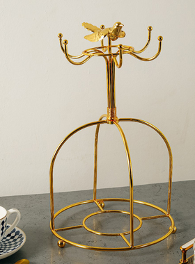 爱莉卡贝叶Erica Beyer  华丽小鸟欧式金色6头咖啡杯架
