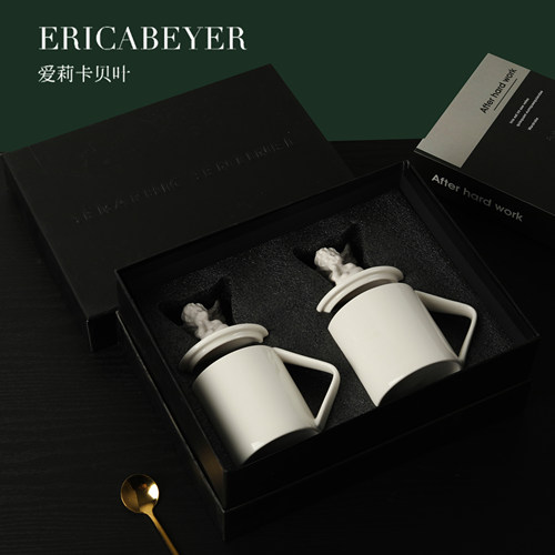 Erica Beyer/爱莉卡贝叶 梦幻天使创意陶瓷马克杯盖杯礼盒套装
