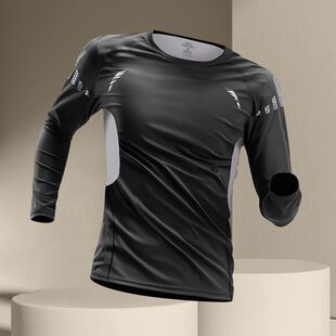 紧身套装 男士 男生成人黑色潜水服男 上衣游泳速干防晒长袖 泳衣男款