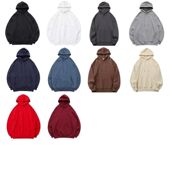 250克仿棉鱼鳞薄款 5XL2025年简约百搭潮牌潮 连帽卫衣 黑白色14