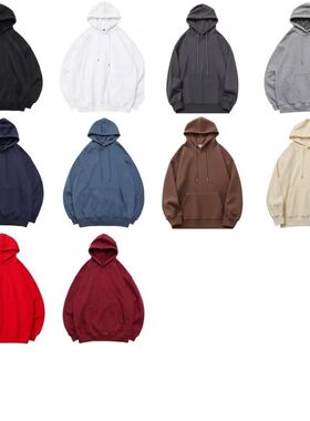 250克仿棉鱼鳞薄款连帽卫衣 黑白色14 M-5XL2025年简约百搭潮牌潮