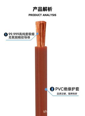 高柔性拖链电缆TRV单芯国标电子线0.2/0.3/0.75/1.5/2.5/4/6平方